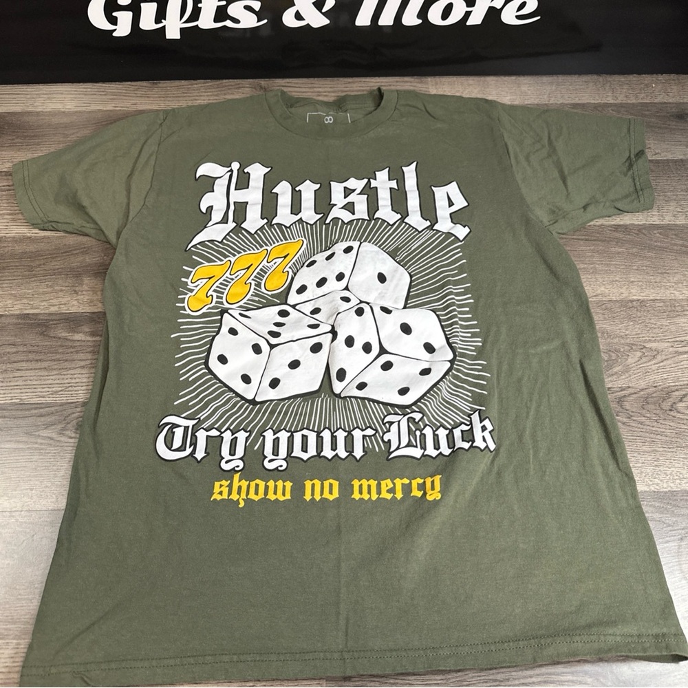 Hustle Olive Green Graphic Tee